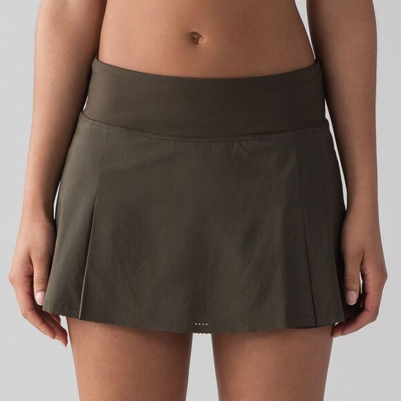 lululemon Smooth Stride Skirt Dark Olive Size 8 - Picture 4 of 5